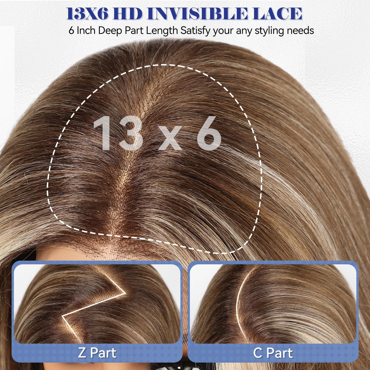 HAIRCUBE 13x6 HD Lace Front 22 Inch Long Wavy Synthetic Wig