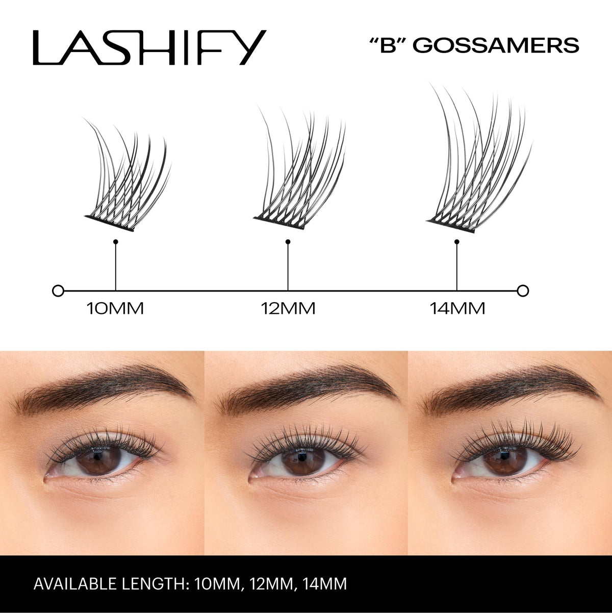 Lashify Bold Gossamer DIY Eyelash Extensions Refill, Black