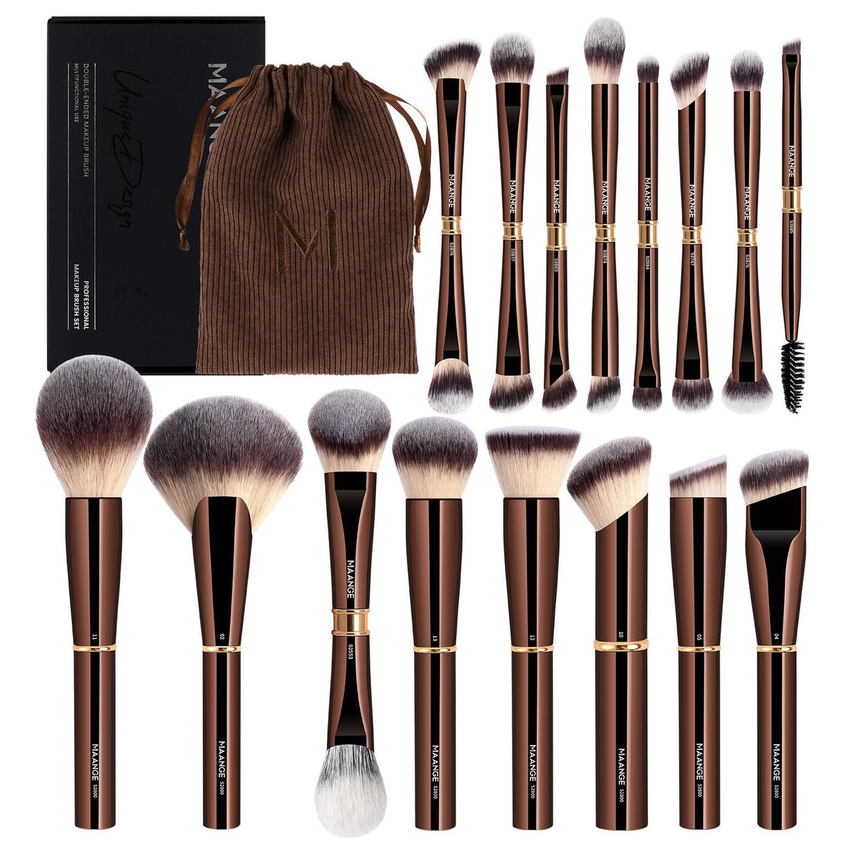 MAANGE Professional Makeup Brush Set with Bag and Gift Box