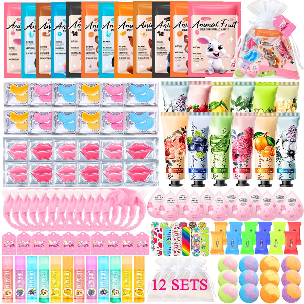 144-Piece Spa Party Supplies Kit with Skincare Favors for Women