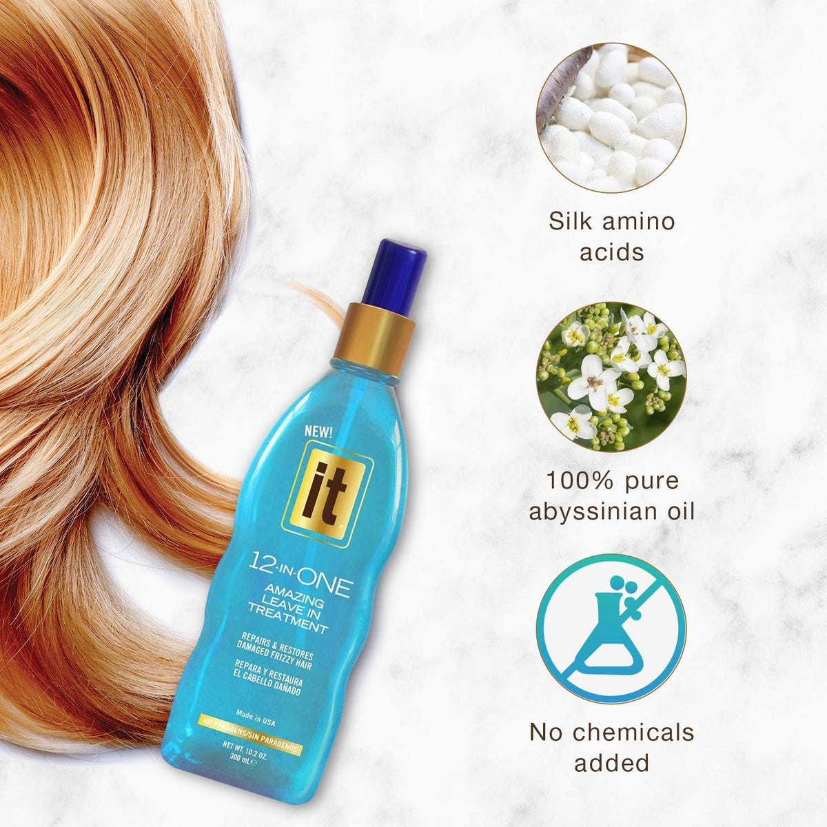 12-in-1 Leave-In Hair Treatment Spray with Abyssinian Oil