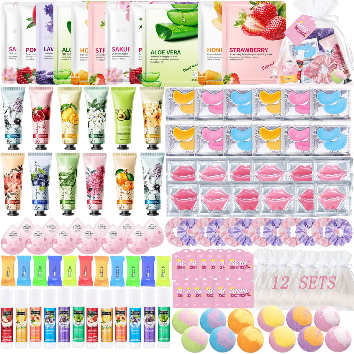132-Piece Spa Party Supplies Kit with Skincare Favors