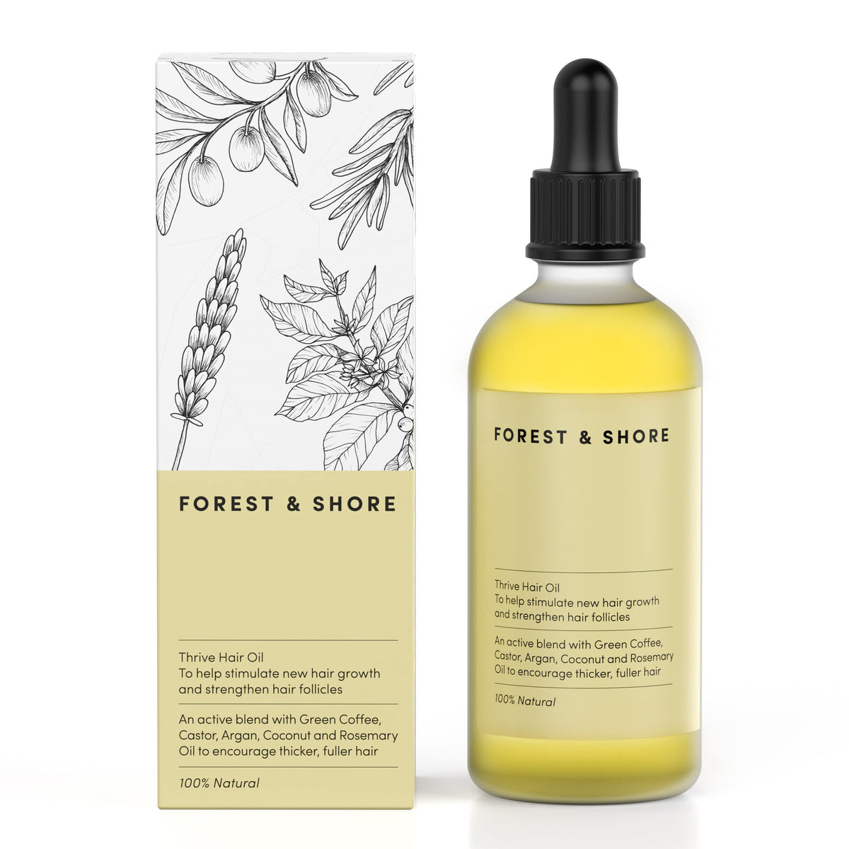 Forest & Shore Thrive Hair Growth Oil with Rosemary, Caffeine & Biotin