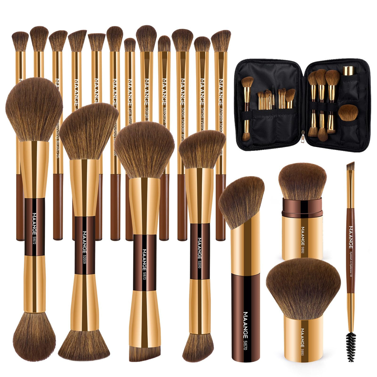 MAANGE Makeup Brush Set with Organizer Bag