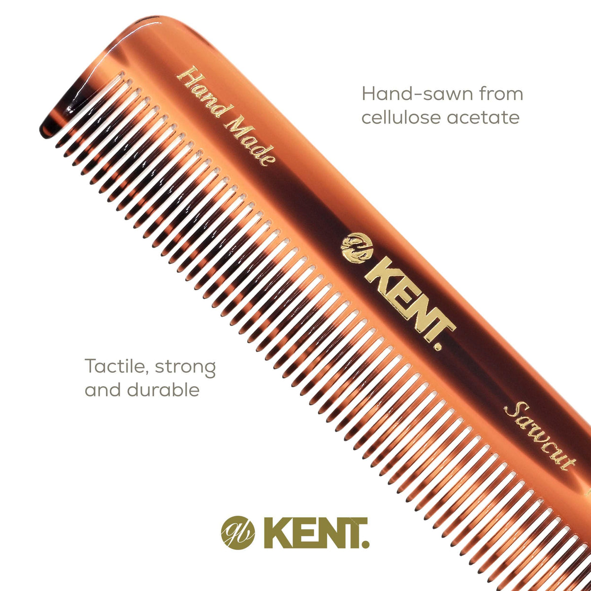 Kent Fine-Tooth Handmade Pocket Comb for Hair, Beard and Mustache Care
