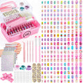 Pink Kids Press-On Nails and Nail Art Kit with Glue, Remover and Case