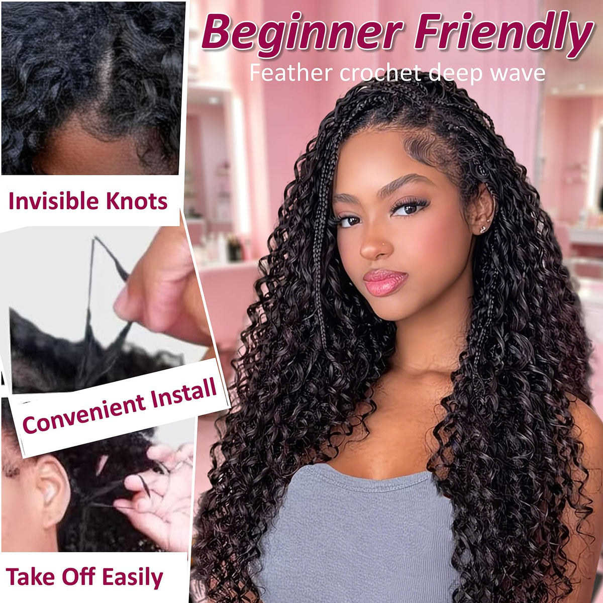 100% Human Hair Crochet Extensions