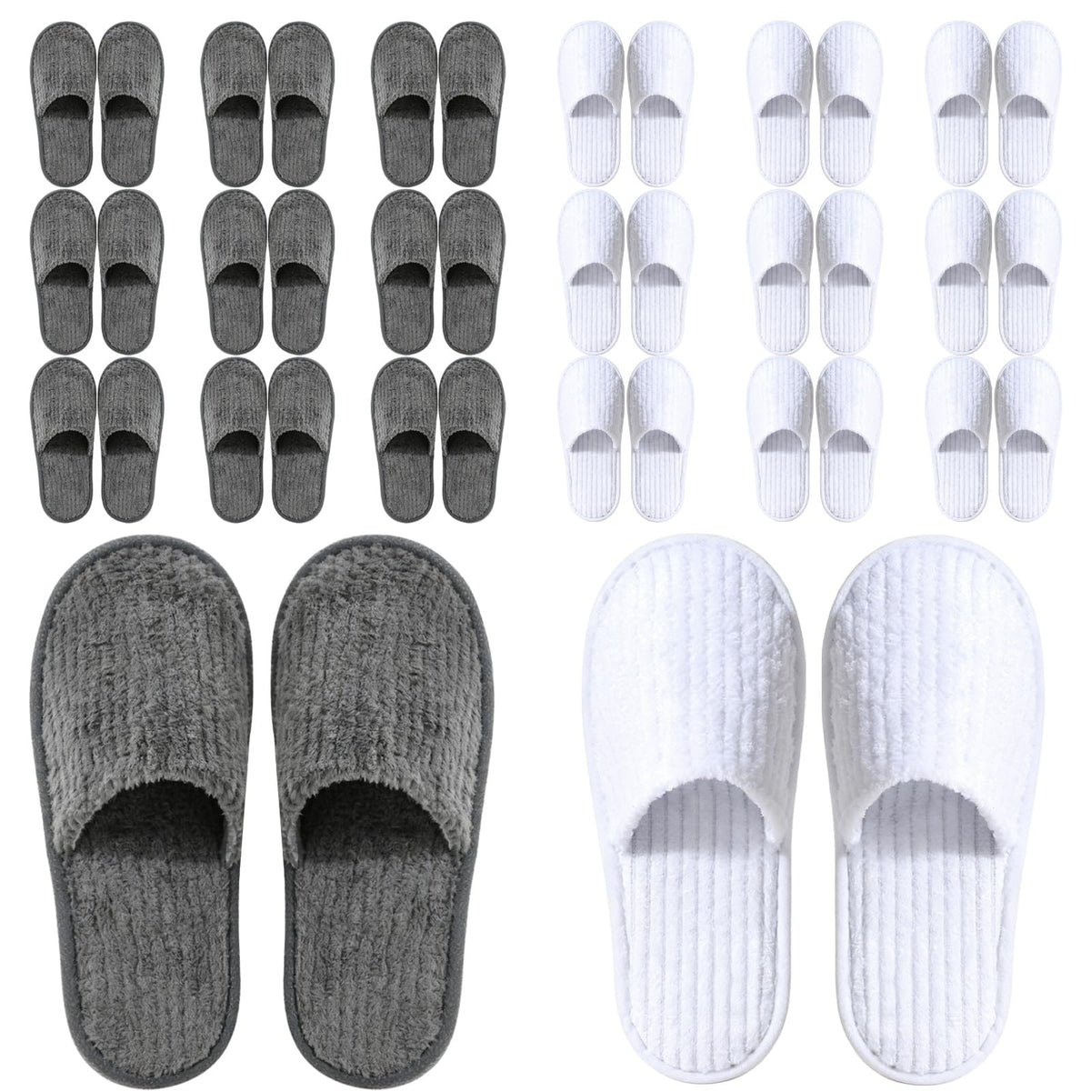 TINSKY 20 Pairs Non-Slip Disposable Slippers for Guests
