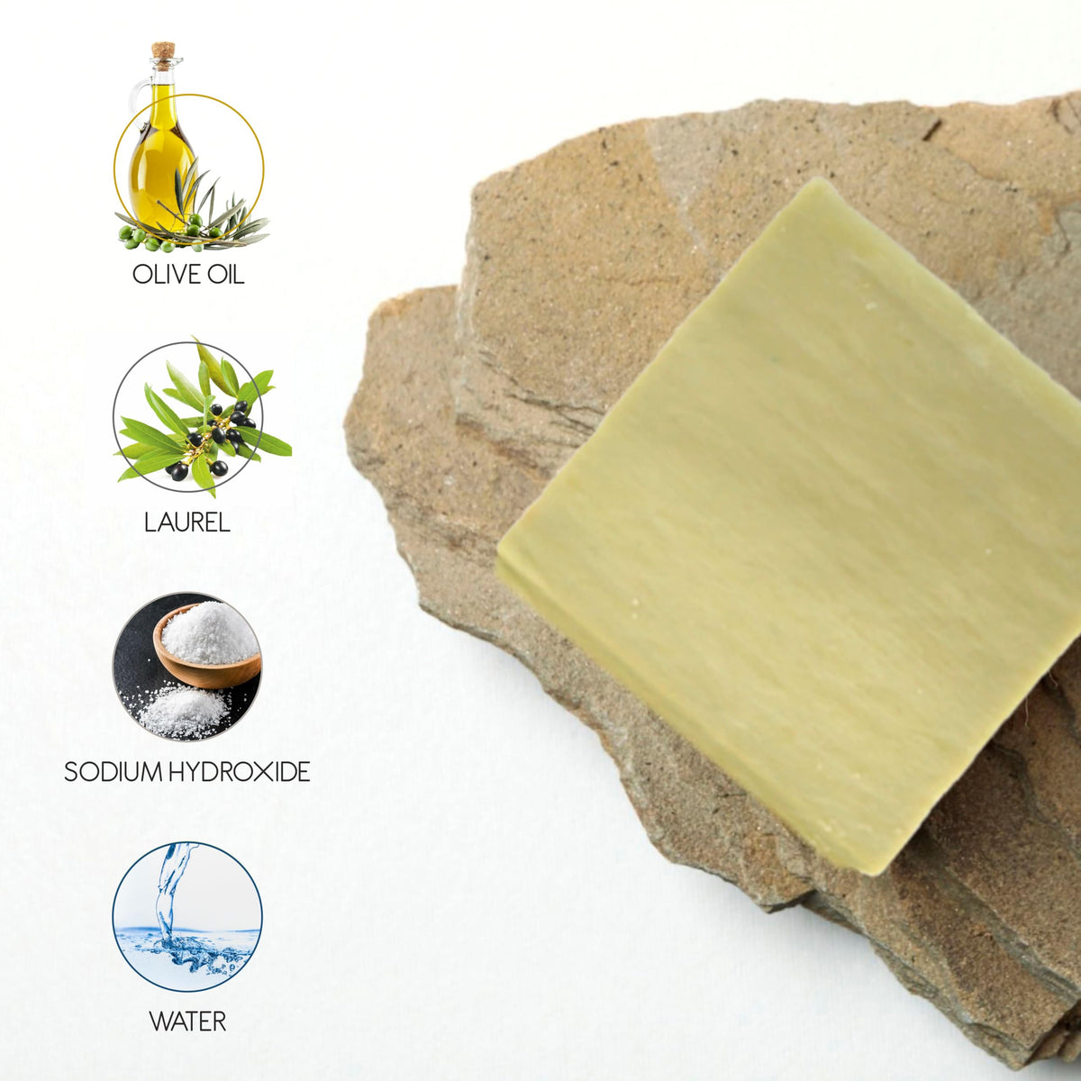 Aleppo Soap Bars, Handmade Natural Vegan Olive Oil & Laurel Soap, 12 x 5.6 oz