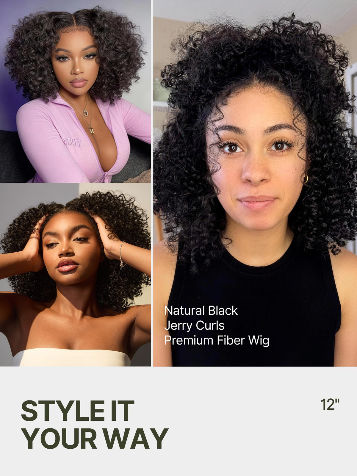 Frodio Veralux Fiber Blend Human Hair Curly Headband Wig