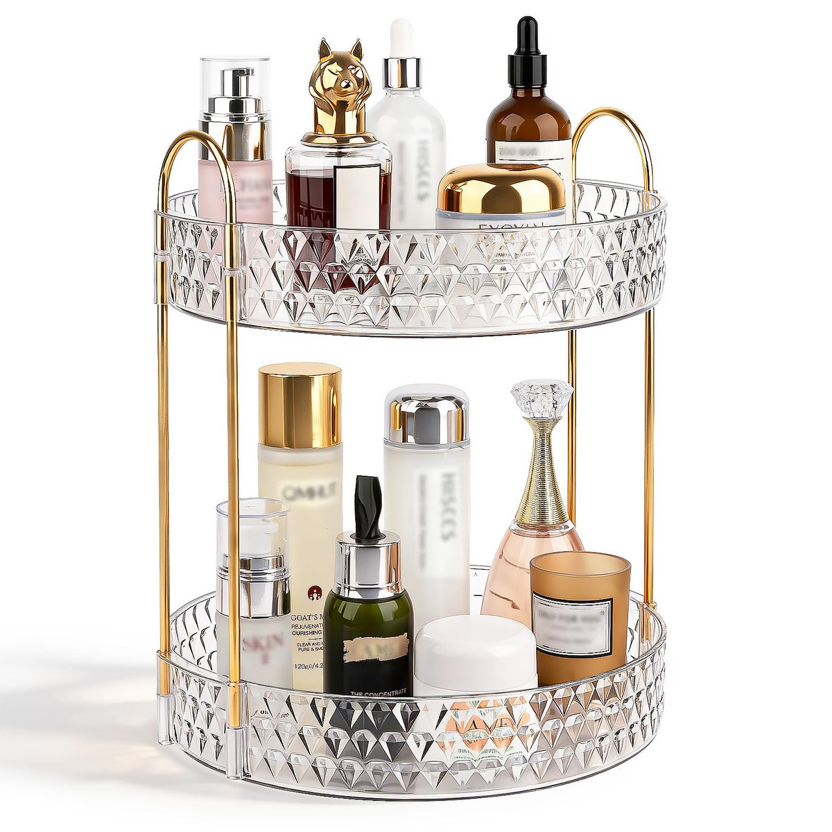 Rotating Makeup and Skincare Organizer with 360° Spin