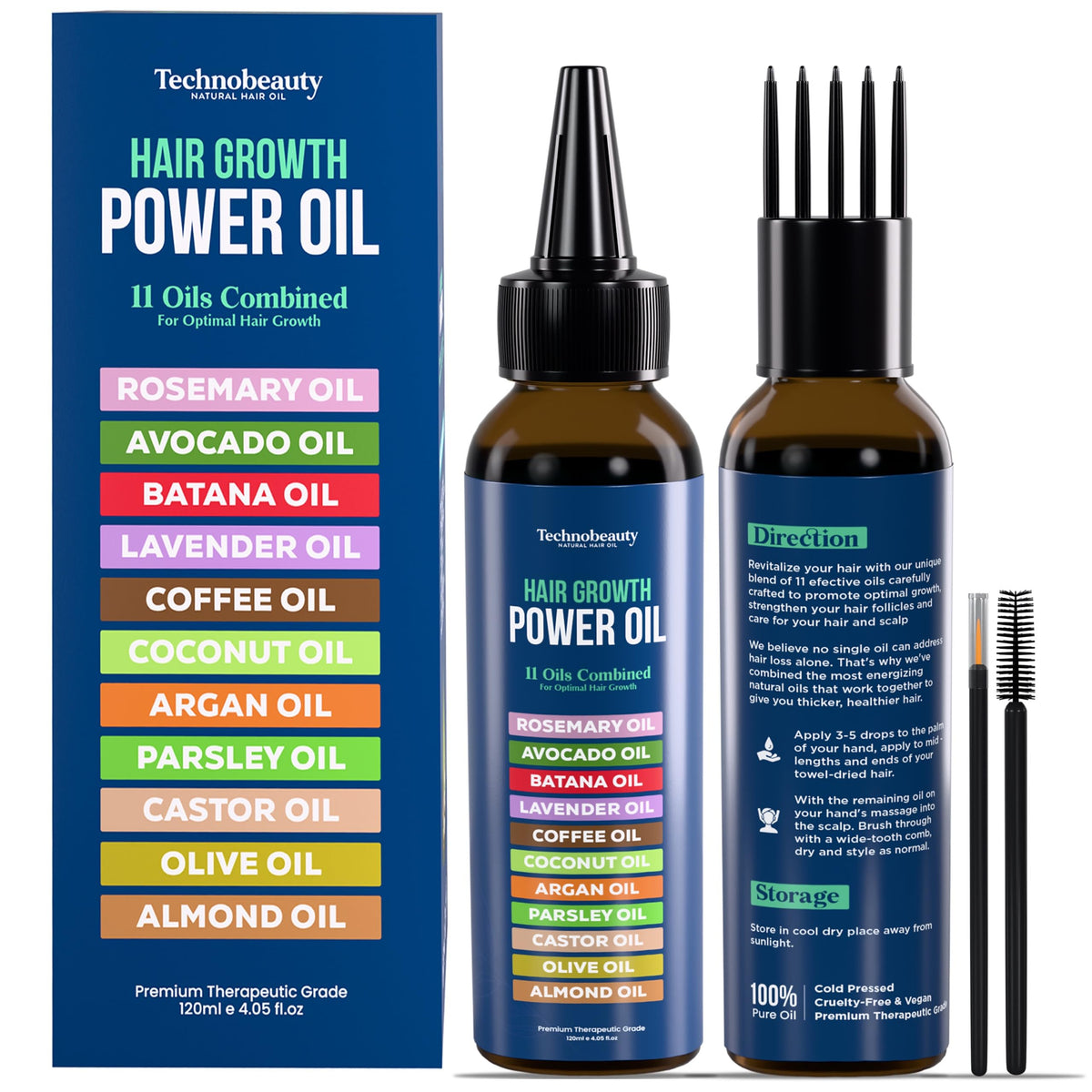 Rosemary Hair Growth Oil with 11 Botanical Oils for Hair Care