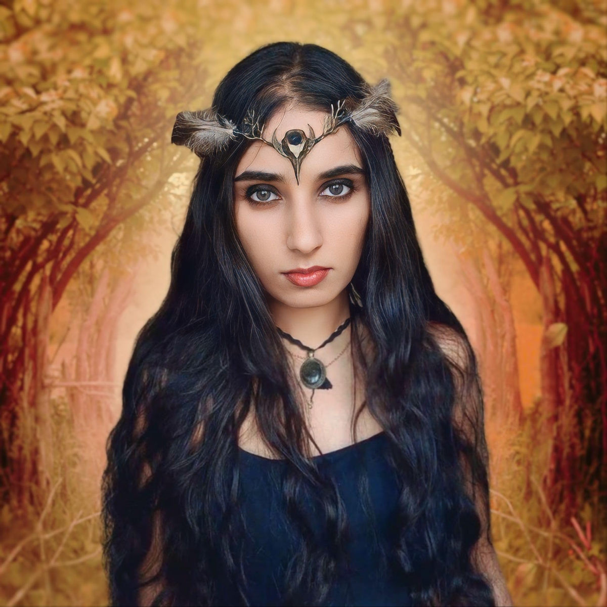 MOSTORY Gothic Handmade Adjustable Crown Headpiece for Cosplay and Festivals
