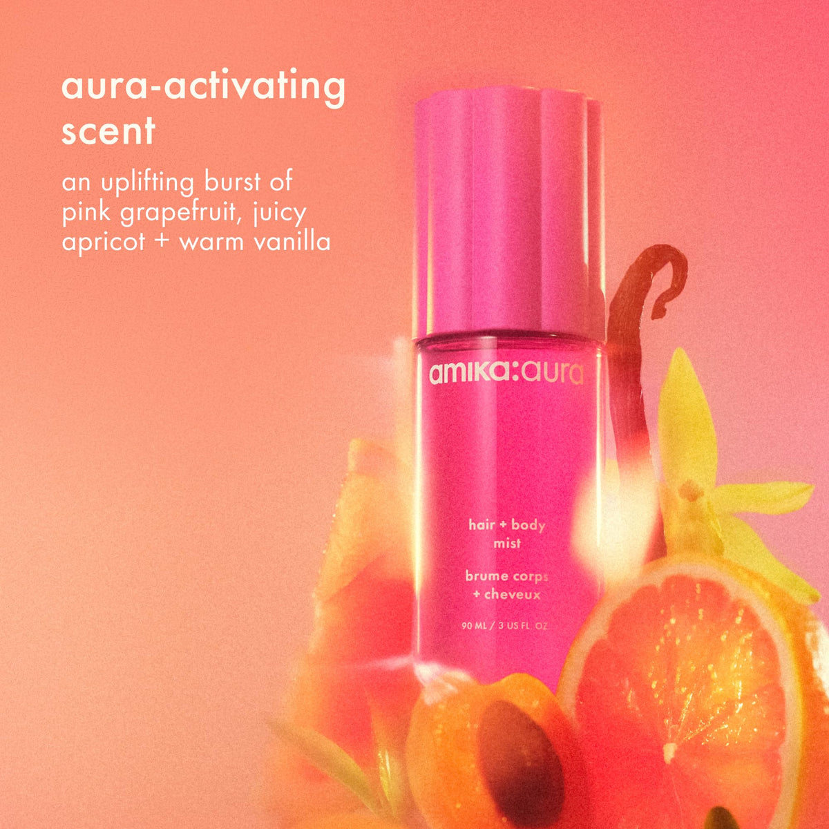 amika: aura Hair & Body Mist | Pink Grapefruit, Apricot + Vanilla