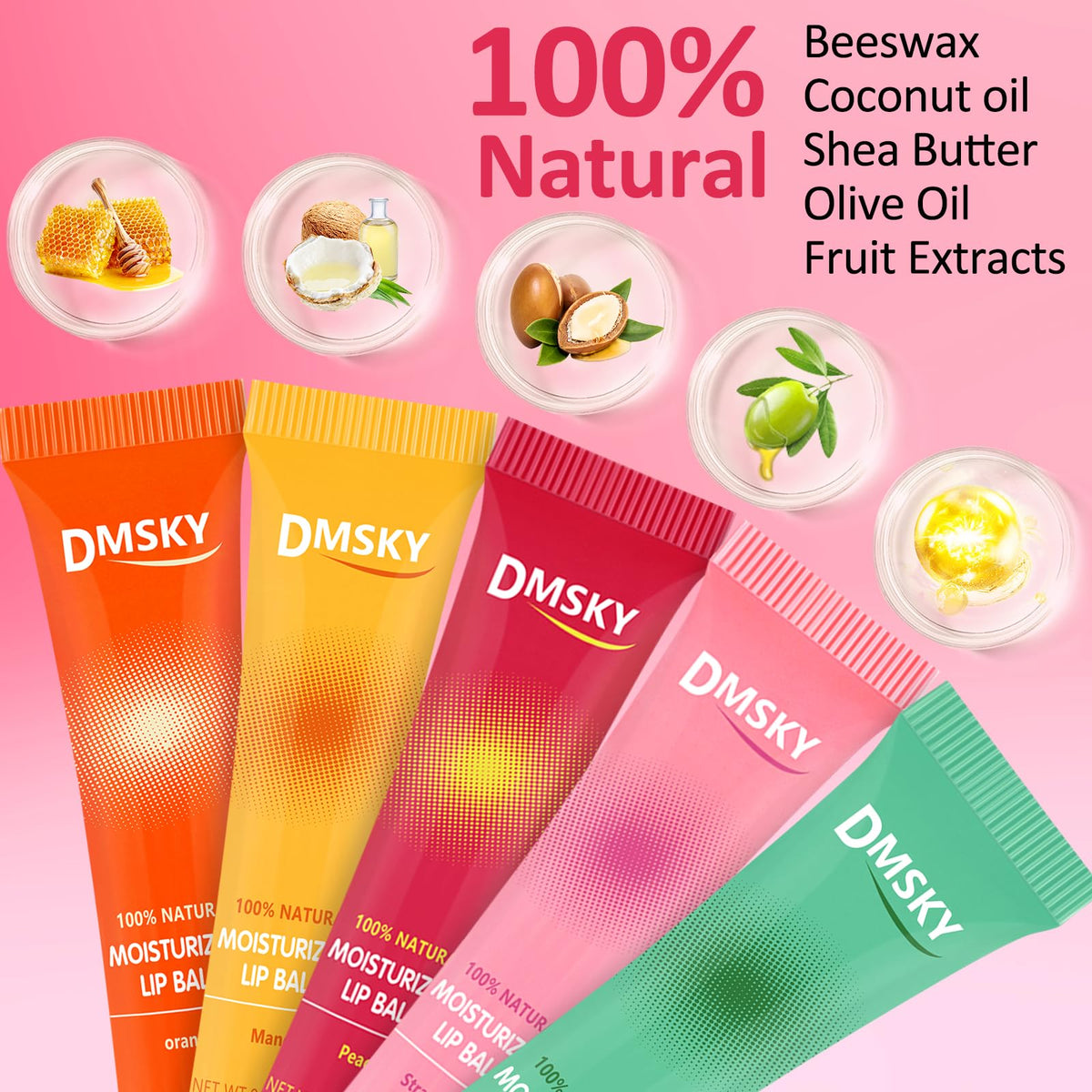 Dmsky Clear Lip Gloss Set with Shea Butter, High-Shine Moisturizing Gloss