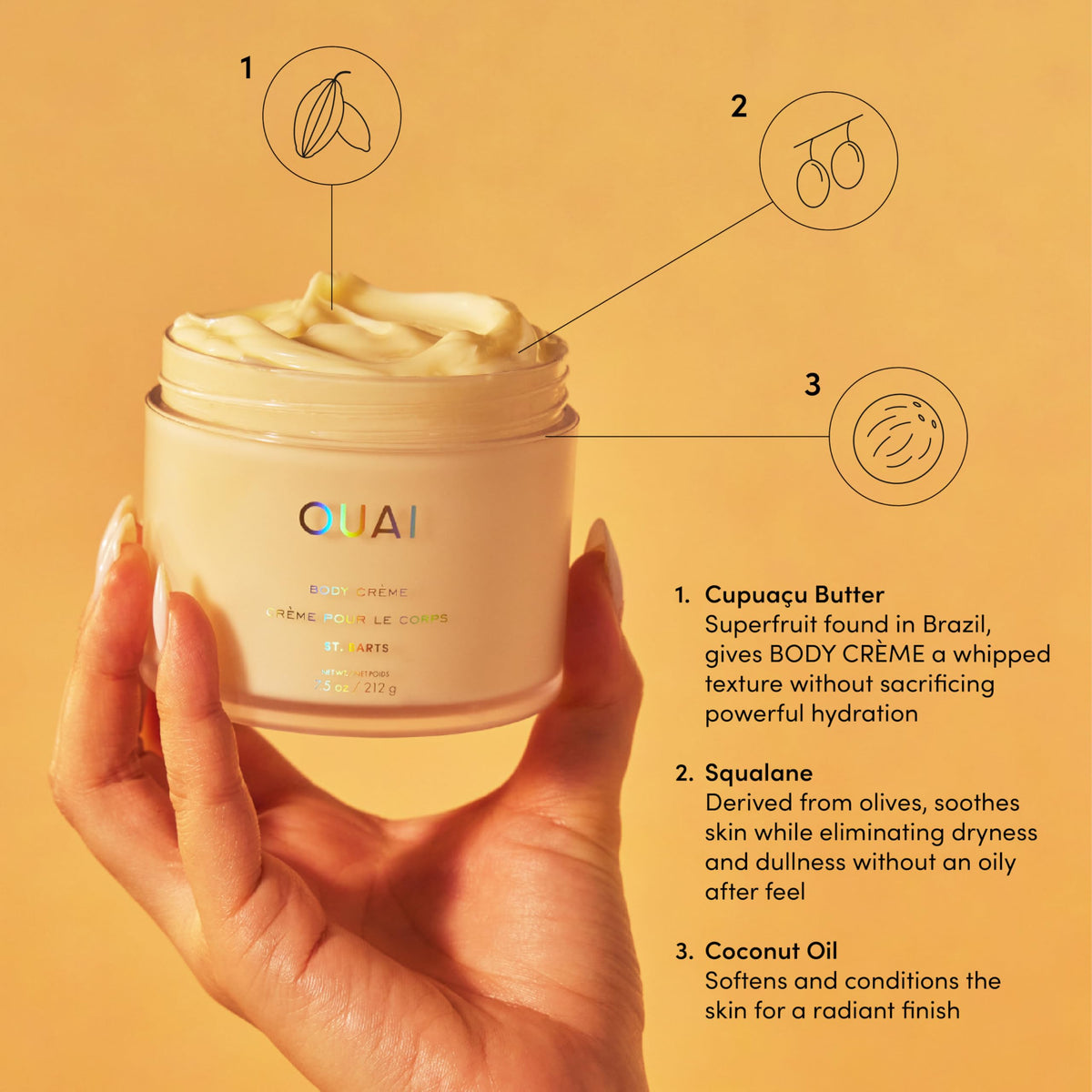 OUAI St. Barts Hair & Body Gift Set with Body Cream and Mist