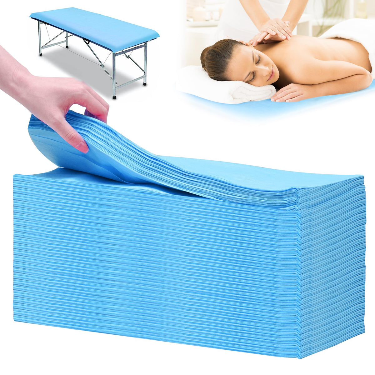 100 Pcs Disposable Waterproof Massage Table Bed Sheets 31.5 x 71 Inch