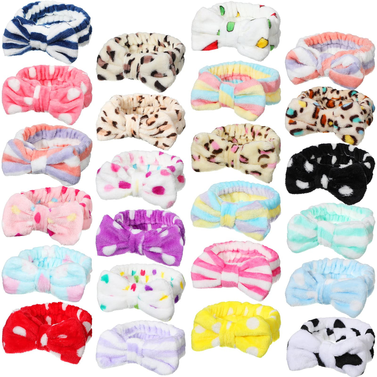 Jexine 24-Piece Facial Spa Bow Headbands