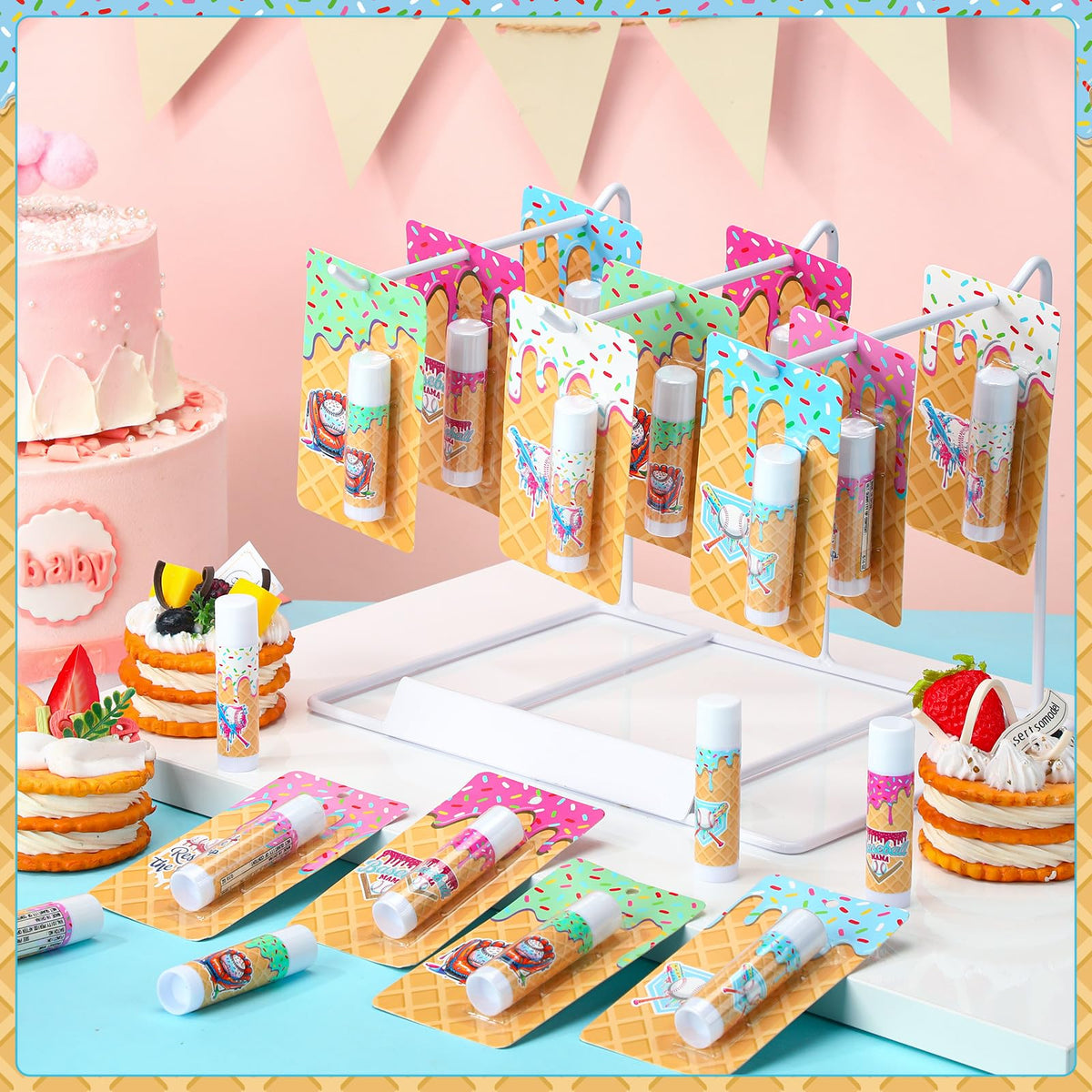 Loopeer Baseball Drip Lip Balm Party Favors