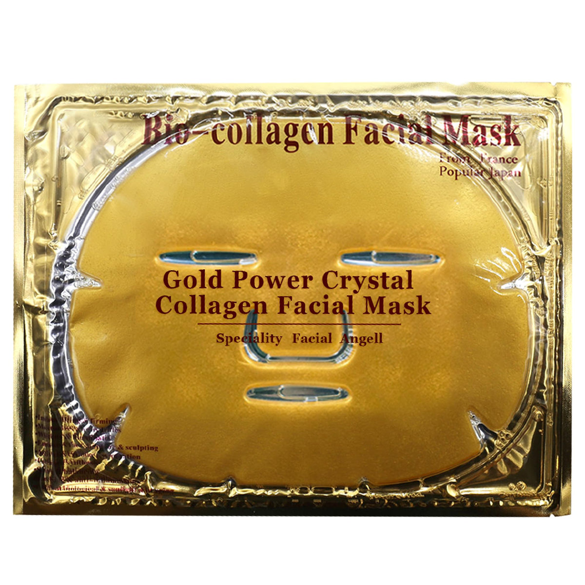 24K Gold Collagen Gel Facial Masks with Hyaluronic Acid, 15-Piece
