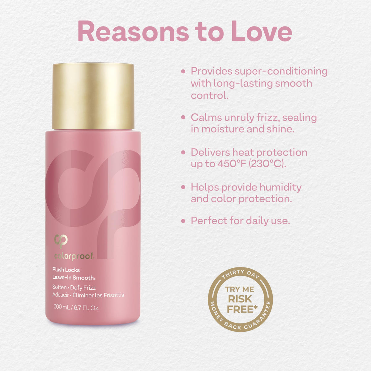 ColorProof Plush Locks Leave-In Smooth Anti-Frizz Lotion, Vanilla, 6.7 fl oz