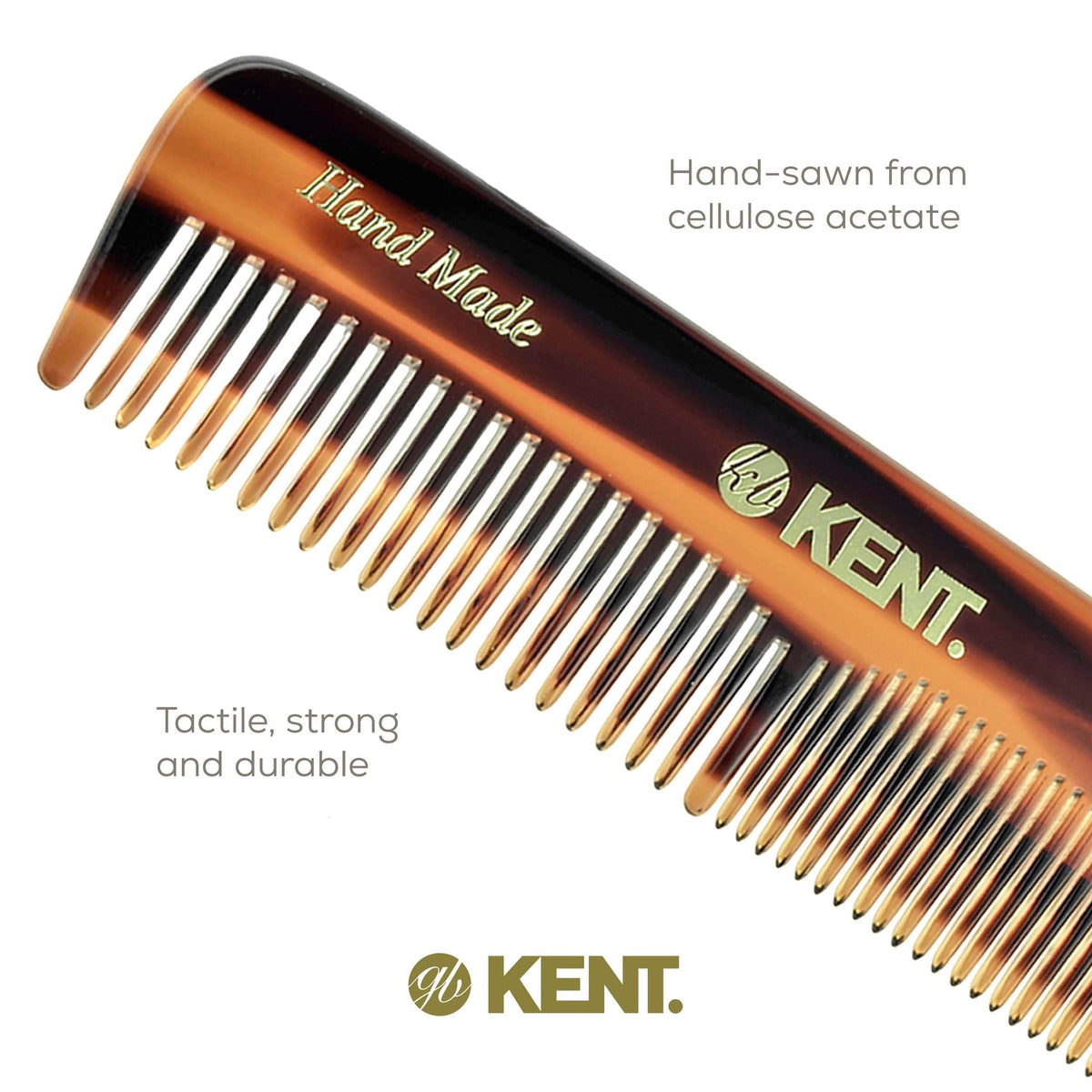 Kent Pocket Hair Comb - Handmade Fine and Wide Tooth Comb
