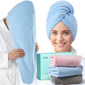 YFONG 3 Pack Large Microfiber Hair Towel Wraps, 30" x 10"