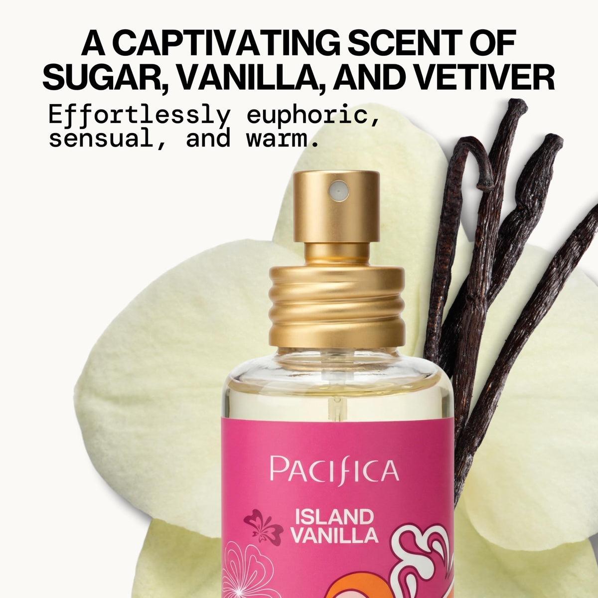 Pacifica Island Vanilla Eau de Parfum – Warm Tahitian Vanilla Fragrance