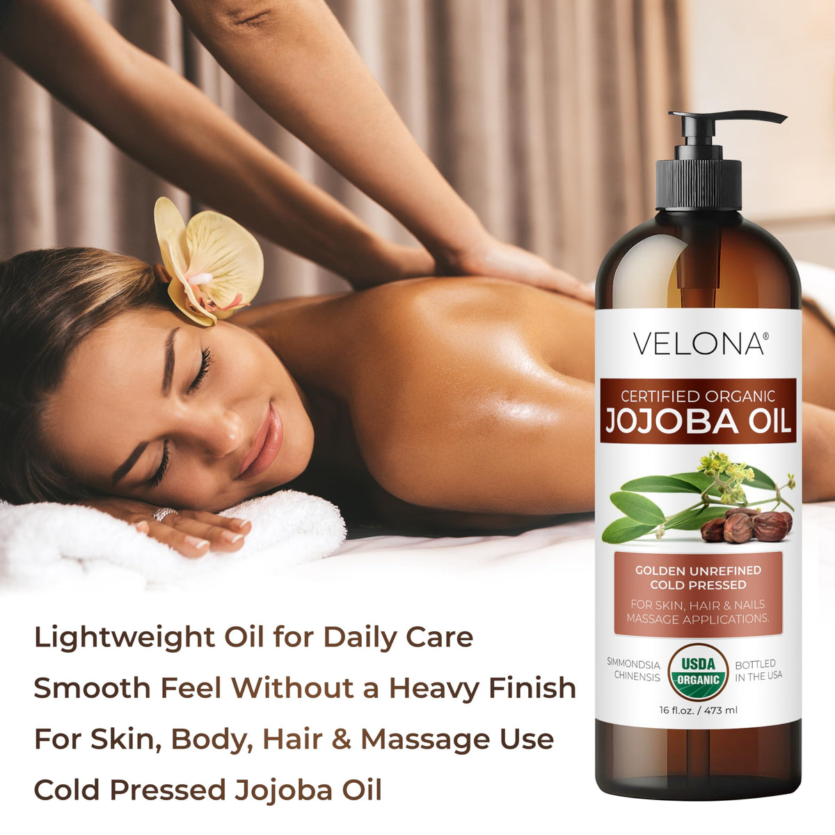 Velona USDA Organic Jojoba Oil, Cold Pressed, 1 Gallon