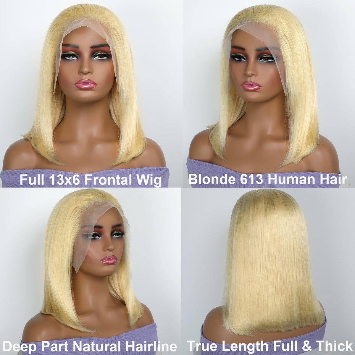 100% Human Hair 13x6 HD Lace Frontal Glueless Wig