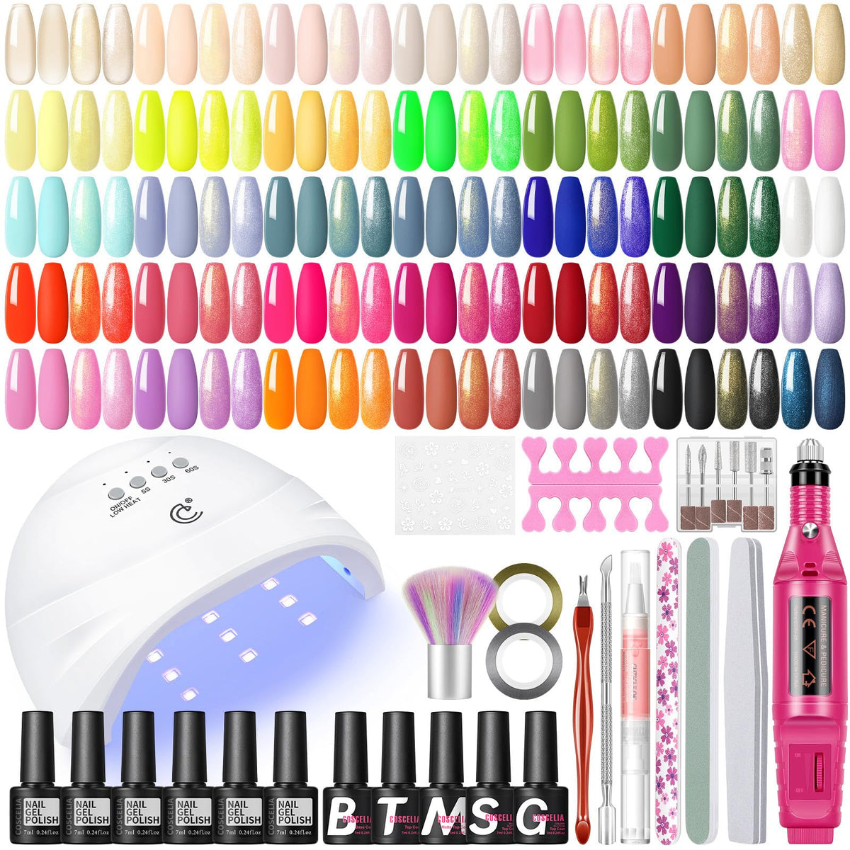 COSCELIA Gel Nail Polish Kit Multi-Color Manicure Set