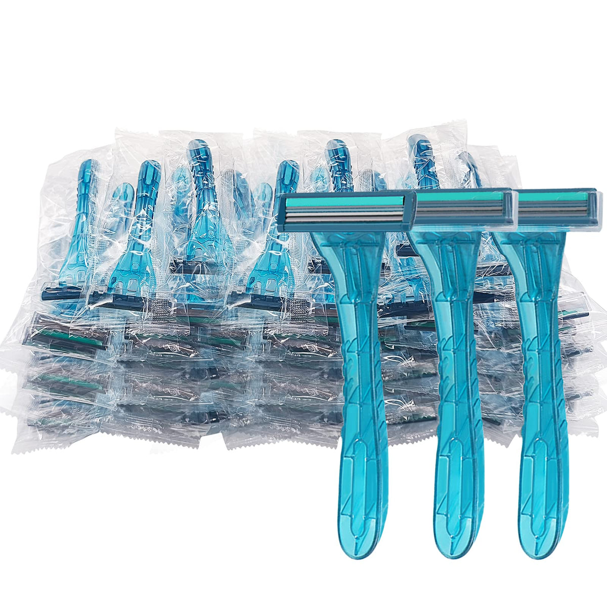 100 Pack Disposable Razors, Individually Wrapped Twin Blade