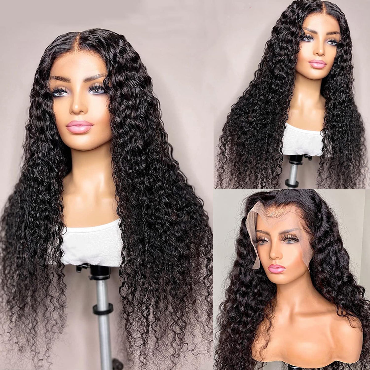 SNJON Water Wave 13x6 HD Transparent Lace Front Human Hair Wig