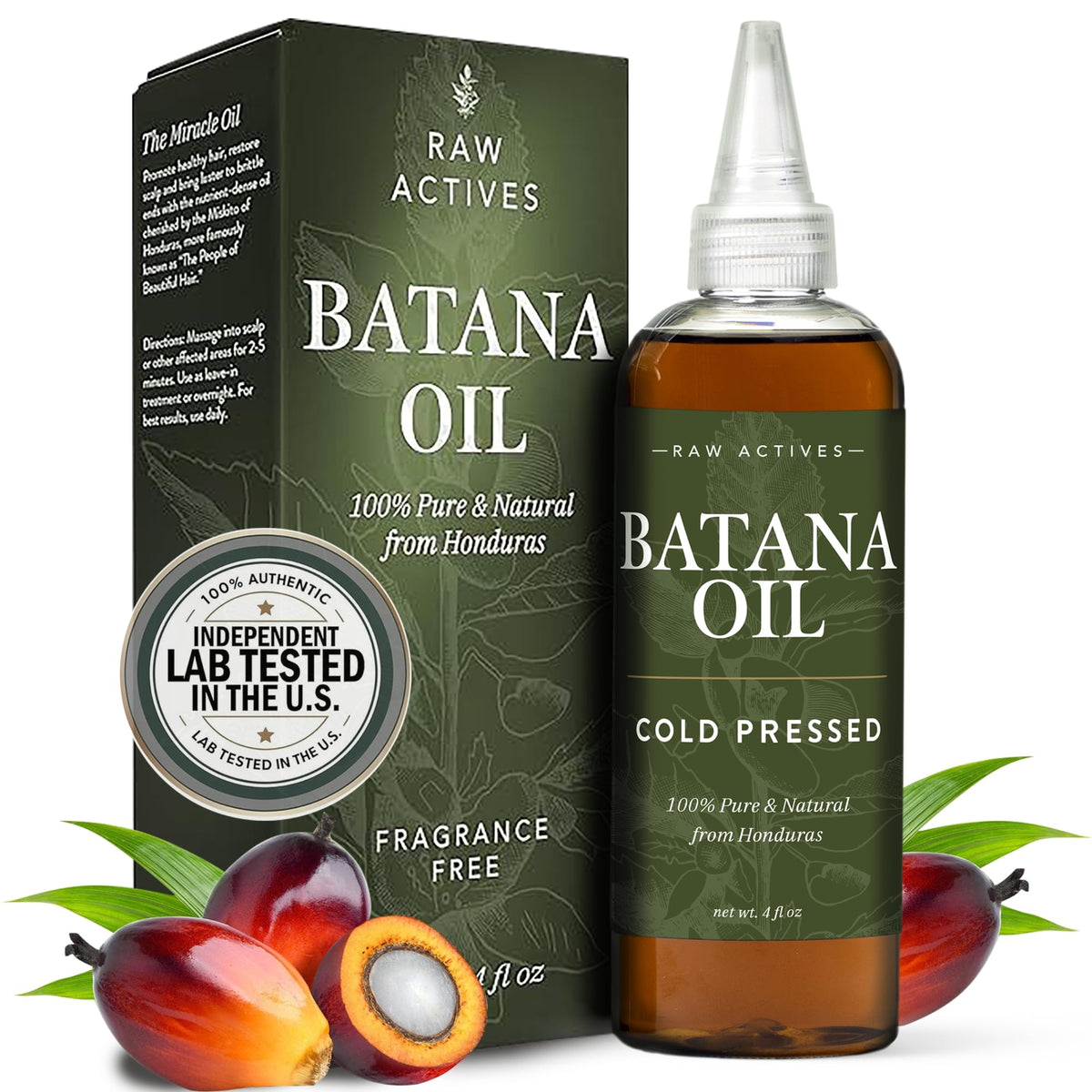 Batana Oil for Hair Growth, 4 Fl Oz, 100% Pure Cold-Pressed Hair Oil