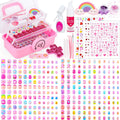 Kids Press-On Nail Art Kit with Glue, Remover and Storage Case