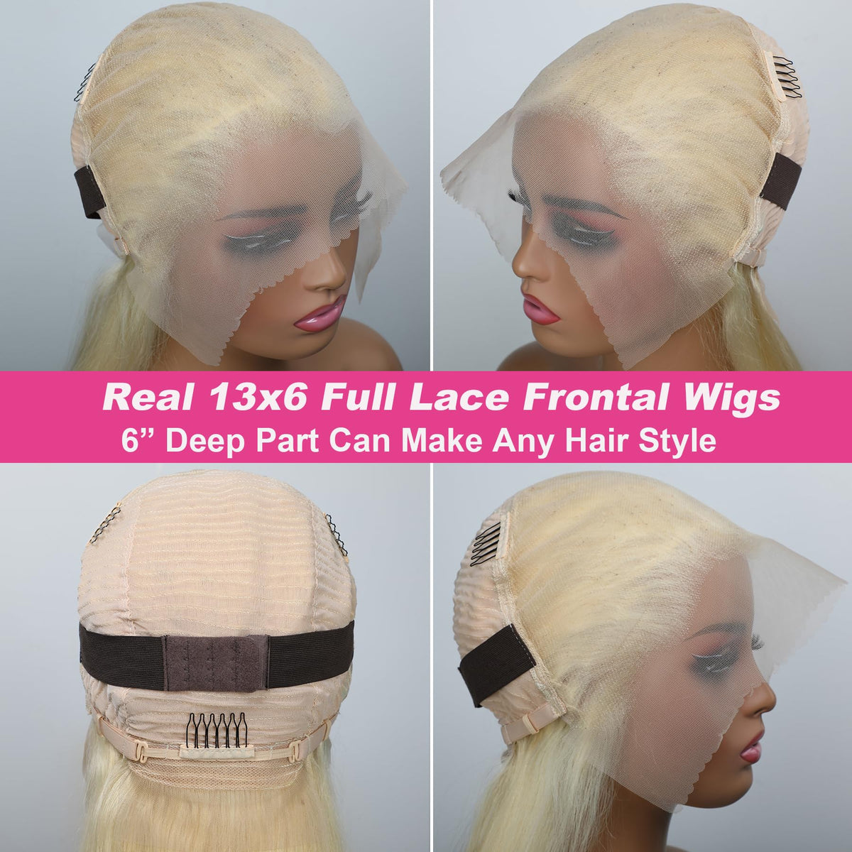 100% Human Hair 13x6 HD Lace Frontal Glueless Wig