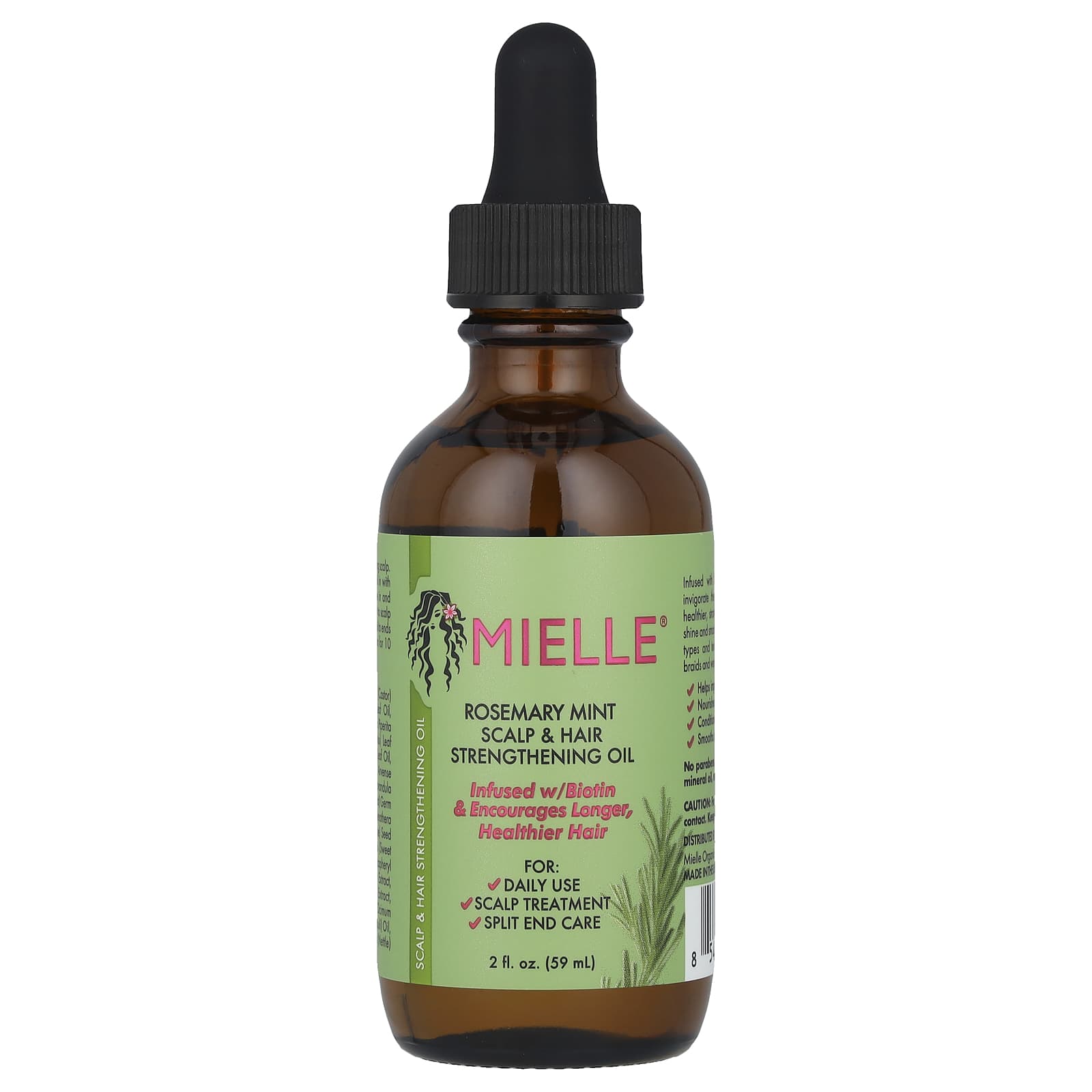 Mielle, Scalp & Hair Strengthening Oil, Rosemary Mint, 2 fl oz (59 ml)