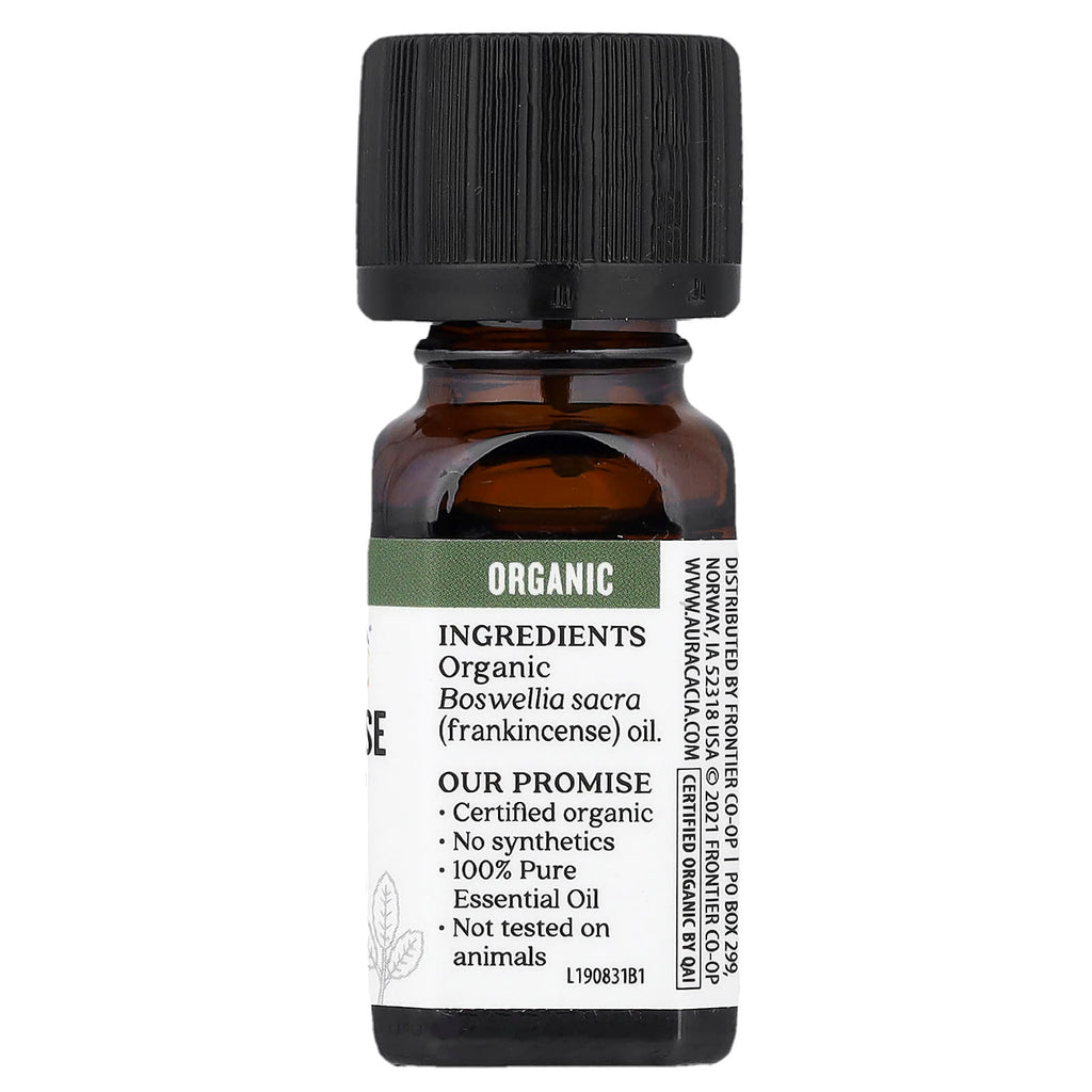 Aura Cacia, Pure Essential Oil, Organic Frankincense, 0.25 fl oz (7.4 ml)