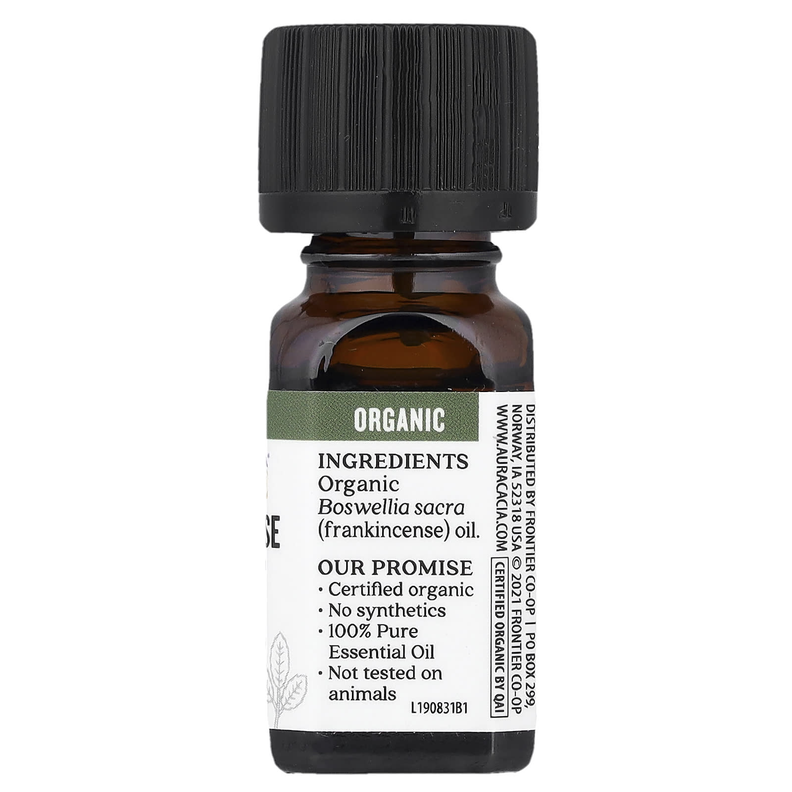 Aura Cacia, Pure Essential Oil, Organic Frankincense, 0.25 fl oz (7.4 ml)