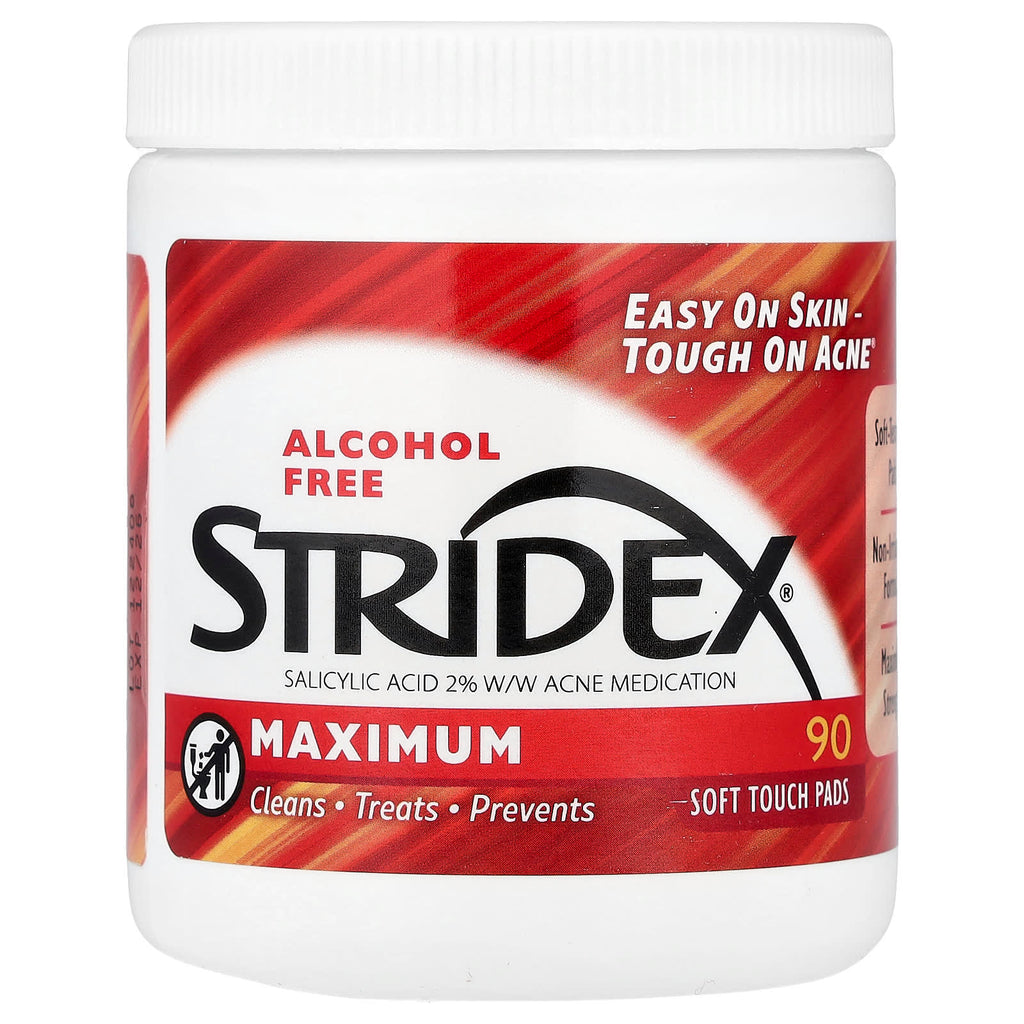 Stridex, Maximum, Alcohol Free, 90 Soft Touch Pads