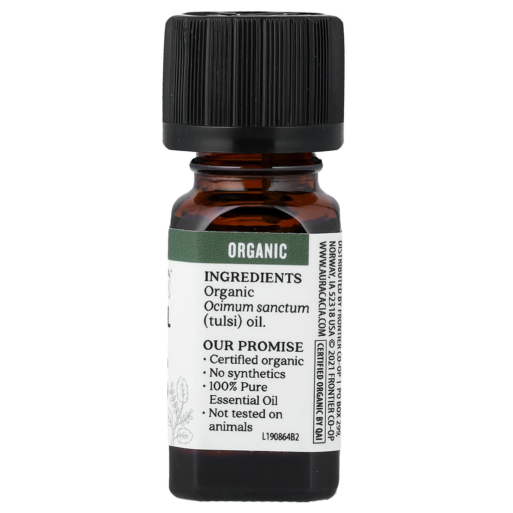 Aura Cacia, Pure Essential Oil, Organic Holy Basil Tulsi, 0.25 fl oz (7.4 ml)