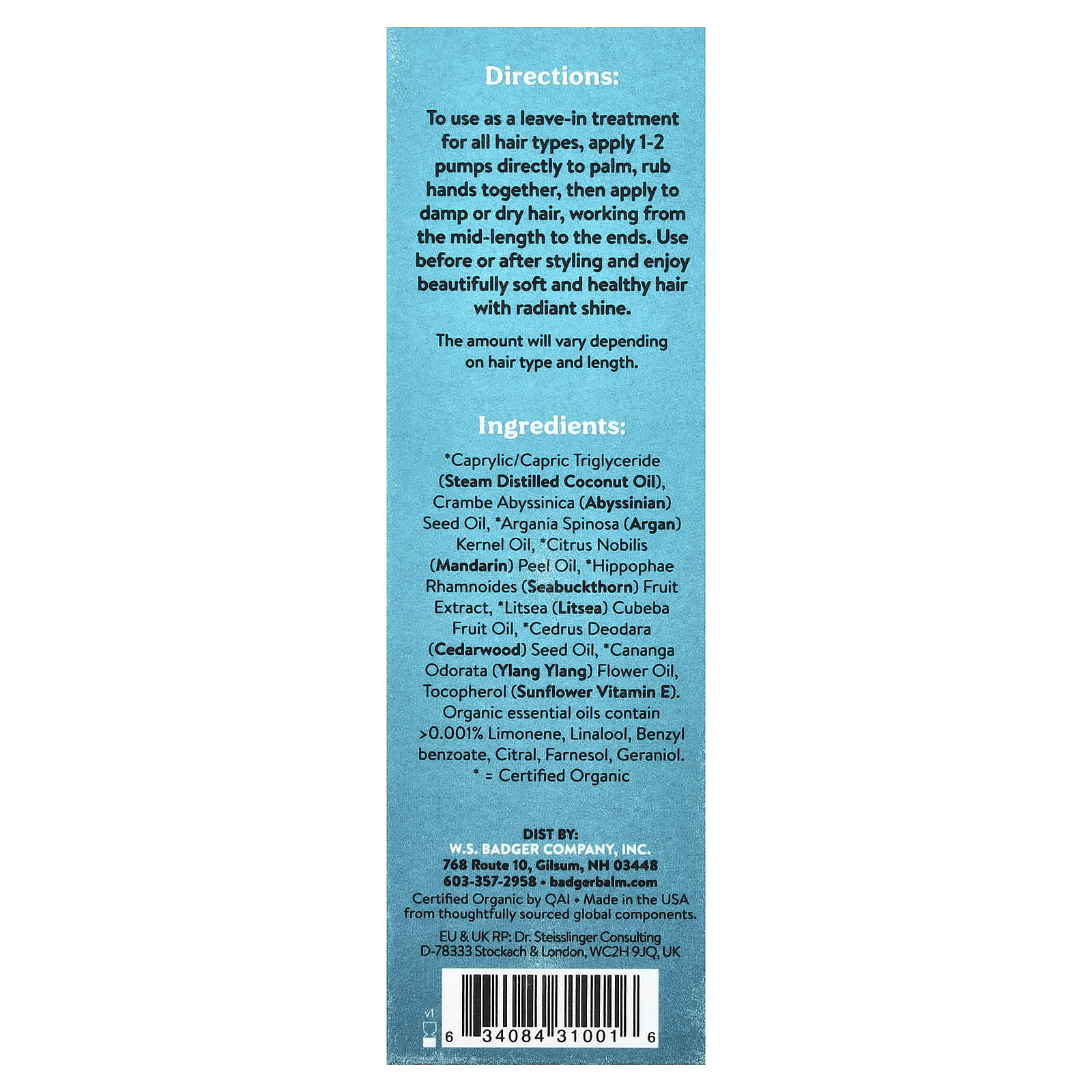 Badger, Argan Hair Oil, 2 fl oz (59.1 ml)
