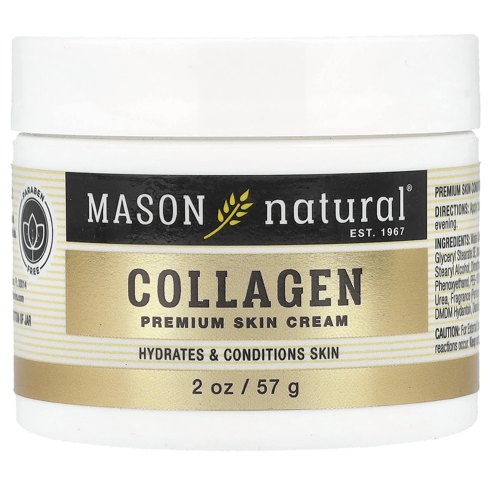 Mason Natural, Collagen Premium Skin Cream, Pear, 2 oz (57 g)