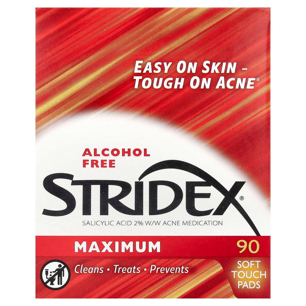 Stridex, Maximum, Alcohol Free, 90 Soft Touch Pads