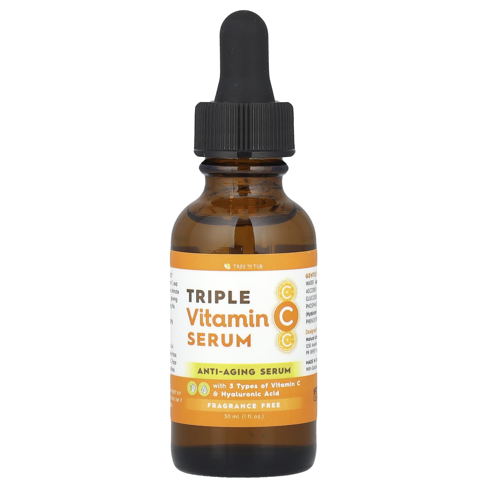 Tree To Tub, Triple Vitamin C Serum, Fragrance Free , 1 fl oz (30 ml)
