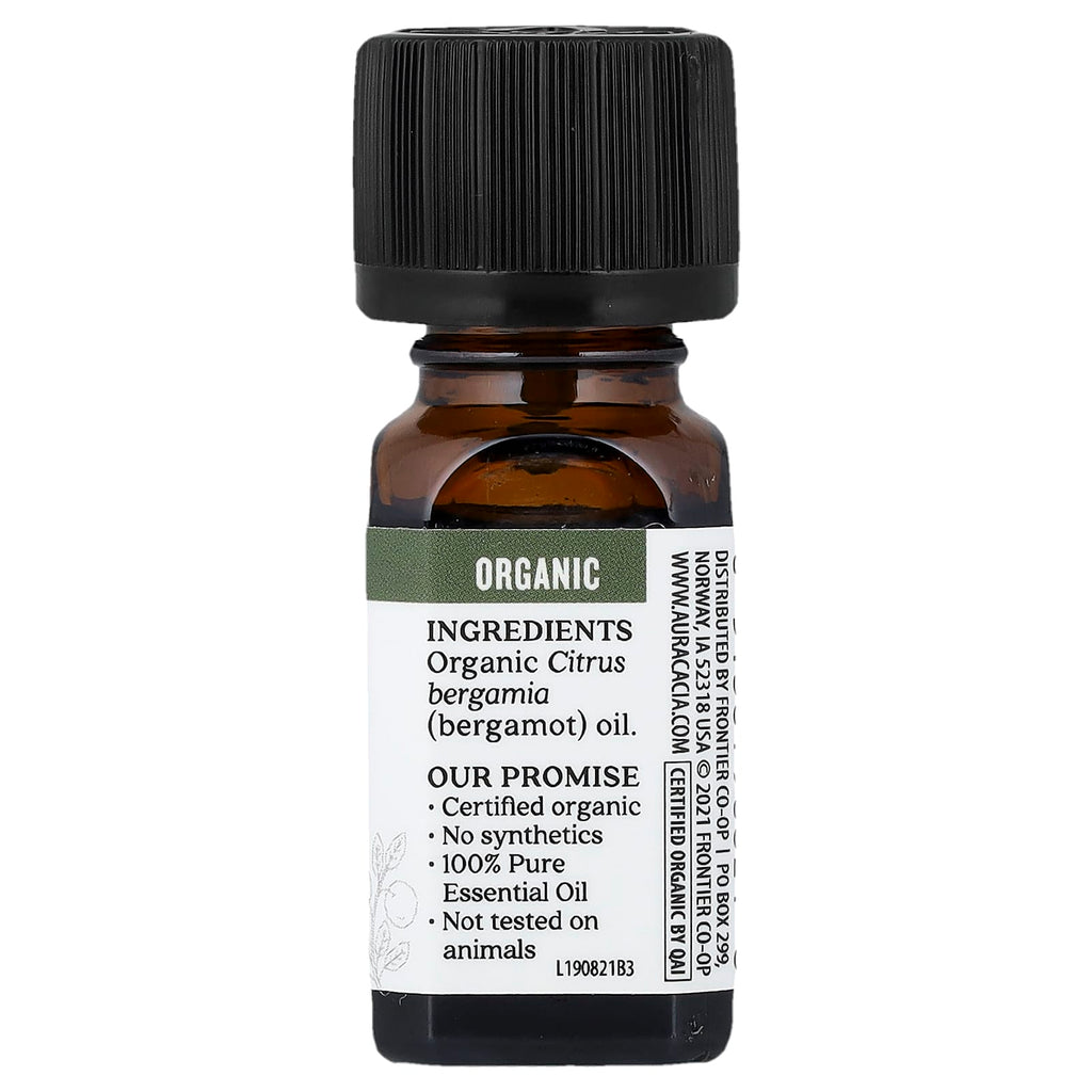 Aura Cacia, Pure Essential Oil, Organic Bergamot, 0.25 fl oz (7.4 ml)