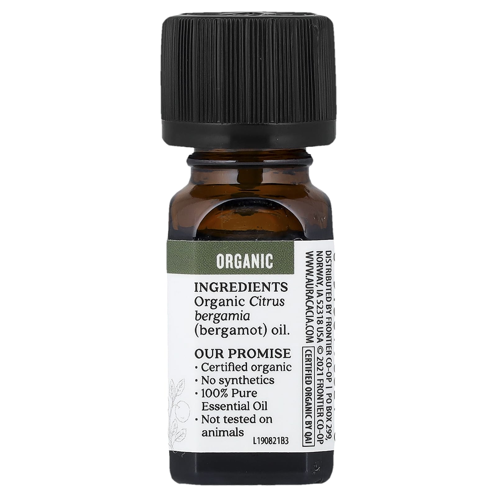 Aura Cacia, Pure Essential Oil, Organic Bergamot, 0.25 fl oz (7.4 ml)
