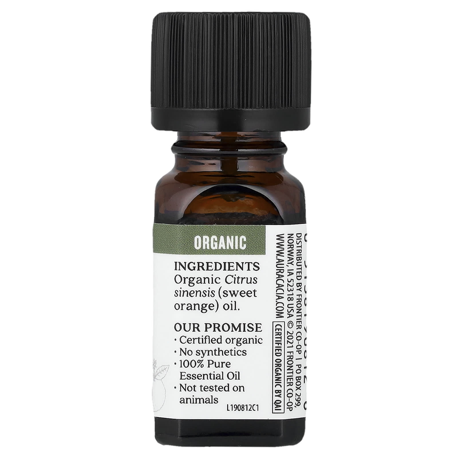 Aura Cacia, Pure Essential Oil, Organic Sweet Orange, 0.25 fl oz (7.4 ml)