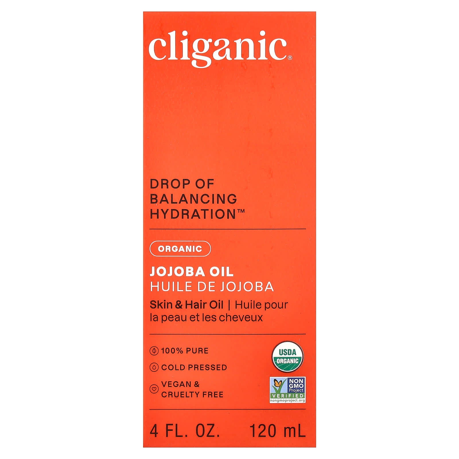 Cliganic, Organic Jojoba Oil, For Oily & Combination Skin, 4 fl oz (120 ml)