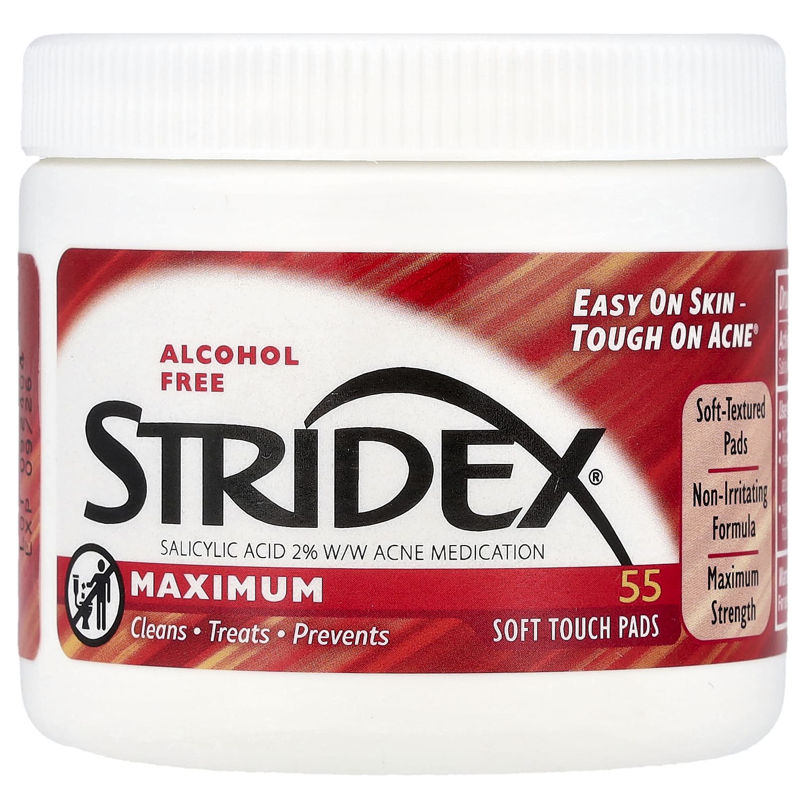 Stridex, Maximum, Alcohol Free, 55 Soft Touch Pads
